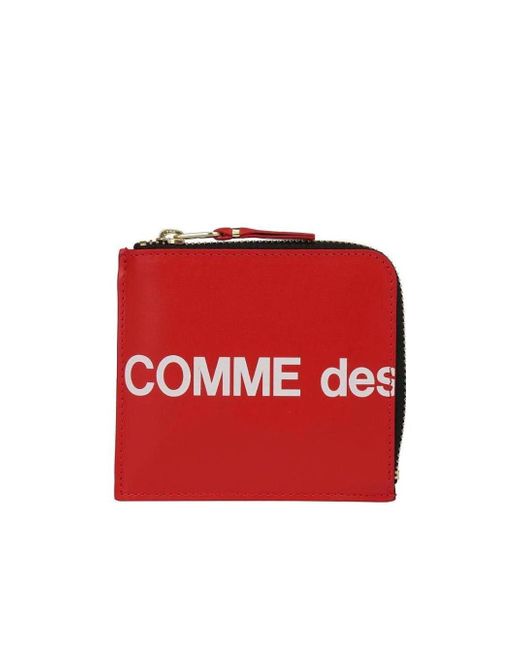 Comme des Garçons Red Logo Printed Wallet for men