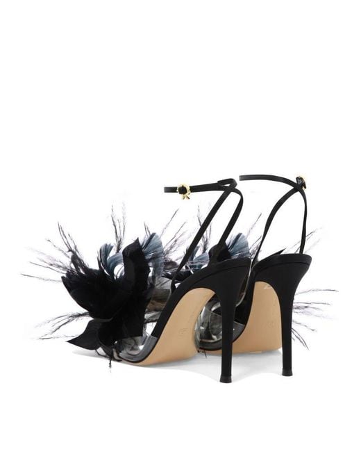 Gianvito Rossi Black Embellished Detail Heeled Sandals