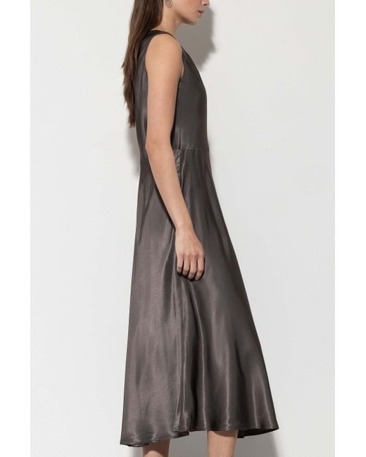 Luisa Cerano Brown Satin Dress