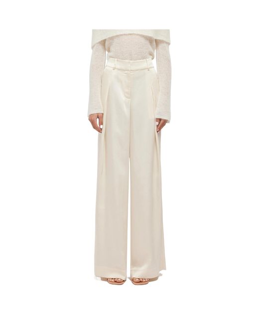 Jonathan Simkhai White Mercer Satin Trousers