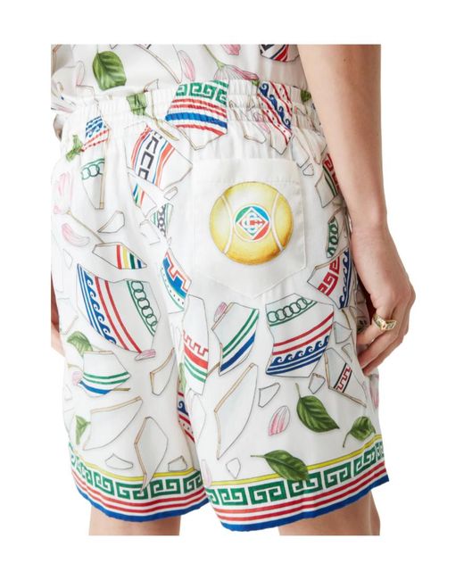 Casablanca Green Graphic Printed Drawstring Bermuda Shorts for men