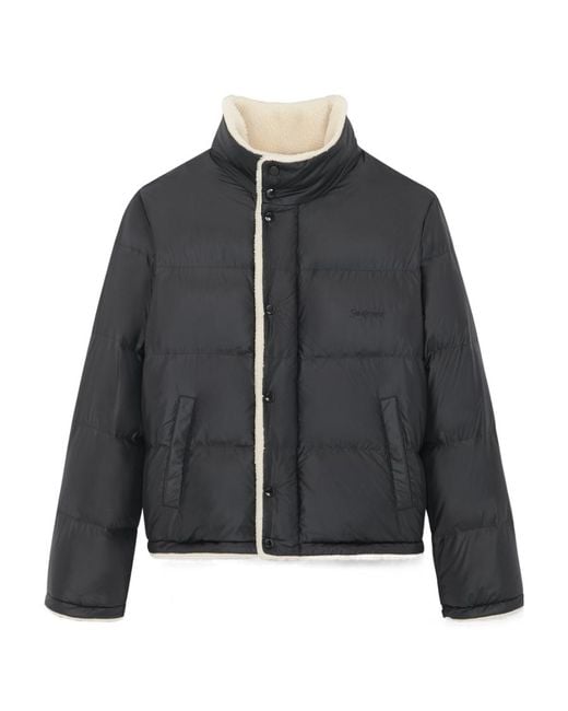 Saint Laurent Black Button-Up Puffer Jacket for men