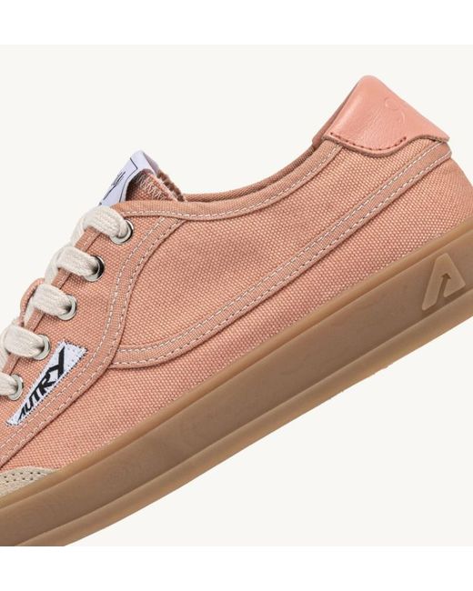Autry Pink Canvas Low Top Sneakers