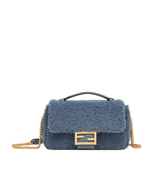 Fendi Blue Logo Shoulder Bag