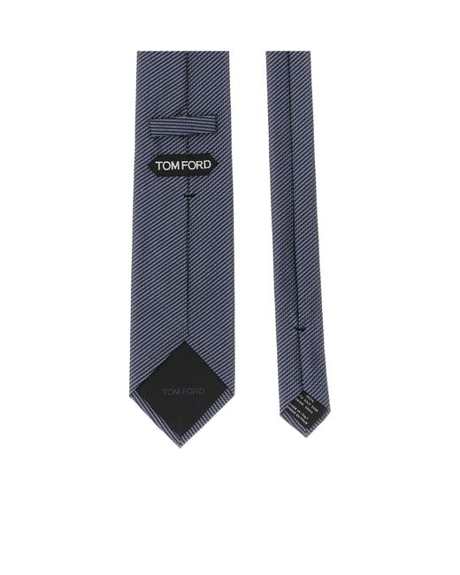 Tom Ford Blue Pointed Tip Satin Tie for men