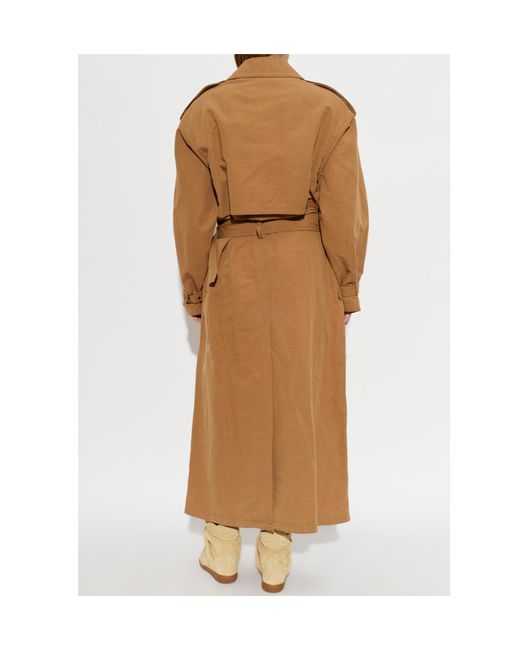Isabel Marant Brown Violette Double-Breasted Trench Coat
