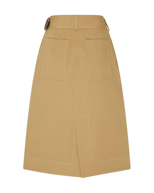 Bottega Veneta Natural A-Line Mid-Length Skirt