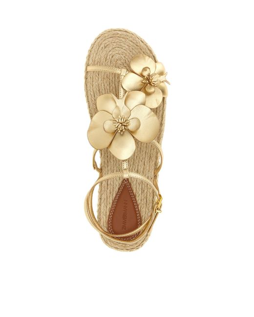 Zimmermann Metallic Orchid Ankle-Strap Sandals