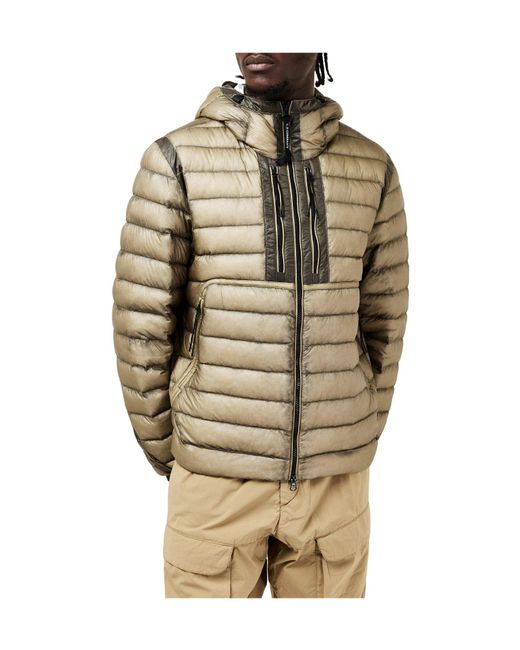 C P Company Green D.D. Shell Goggle Down Jacket for men