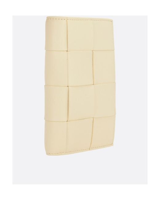 Bottega Veneta Natural Cassette Bi-Fold Leather Wallet