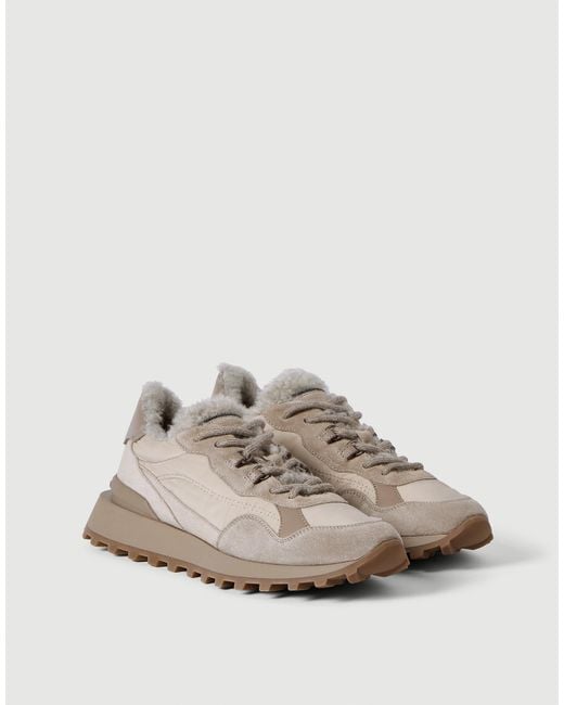 Brunello Cucinelli Gray Monili Detailed Low-Top Sneakers