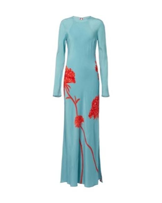 Sir Blue Amelie Floral Silk Crêpe De Chine Maxi Dress