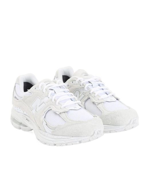 New Balance White 2002R Lace-Up Sneakers for men