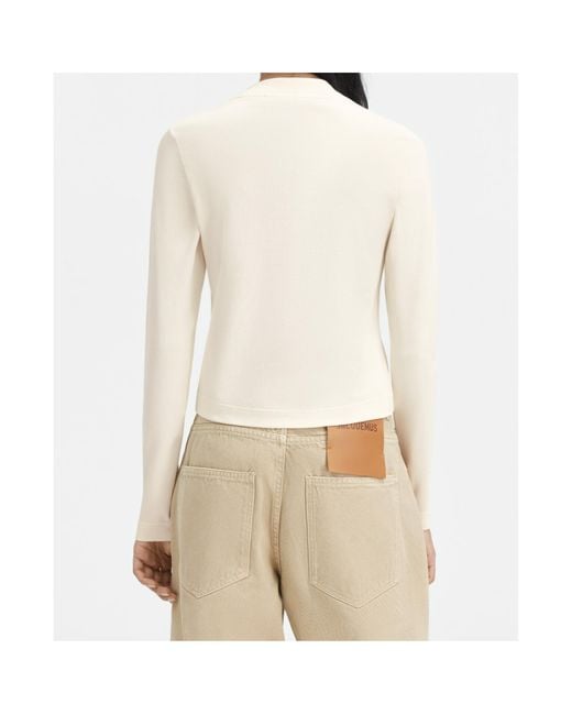 Jacquemus Natural Logo Patch Long-Sleeved Top