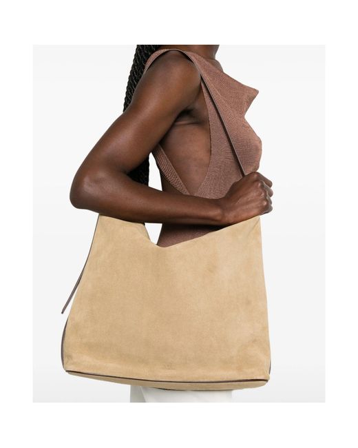 A.P.C. Natural Maxi Suede-Finish Shoulder Bag