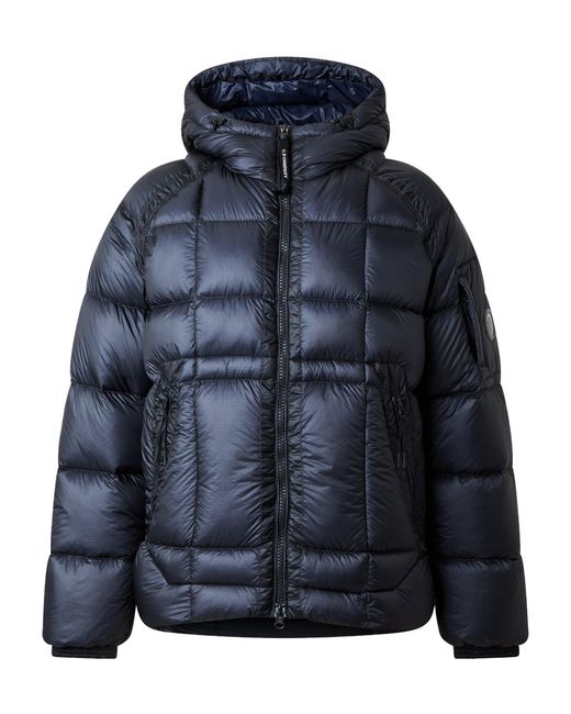C P Company Blue Lightweight Hooded Down Puffer Jacket for men