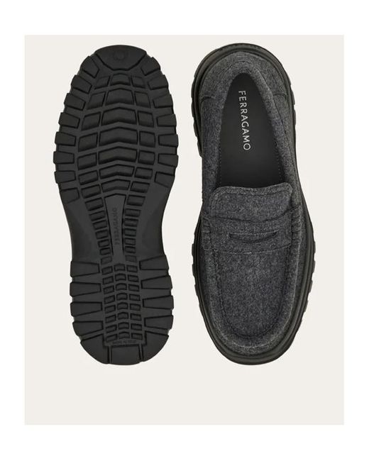 Ferragamo Black Penny-Loafer for men
