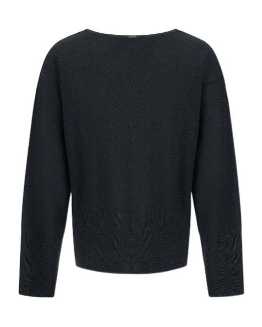 Herno Blue Sequinned Knitted Jumper