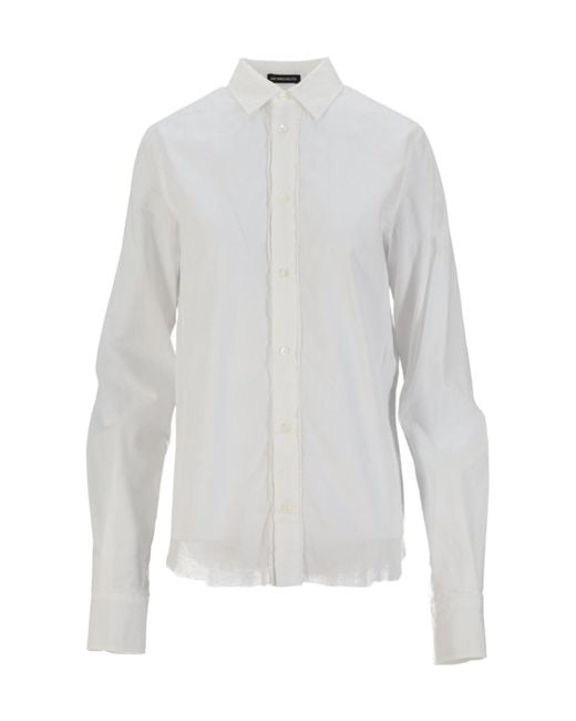 Ann Demeulemeester White Long Sleeve Buttoned Shirt