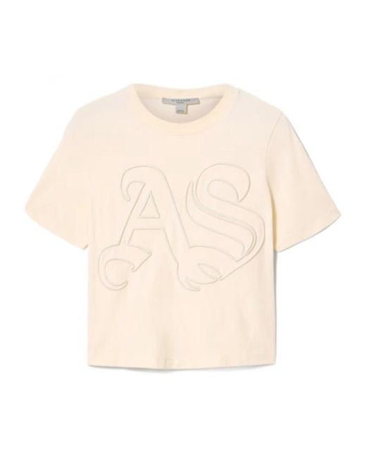 AllSaints Natural Lisa Embossed Crew Neck T-Shirt