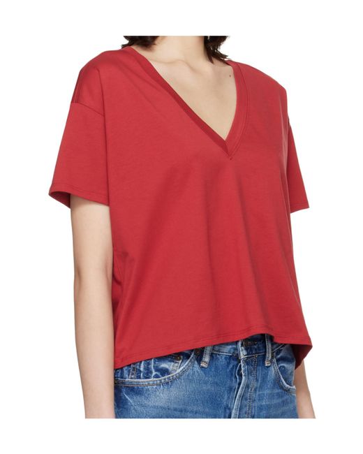 Loulou de Saison Red Faaa Lds V Neck T-Shirt