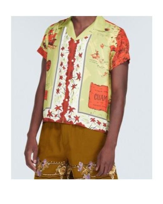 Bode Green Printed Shirt for men