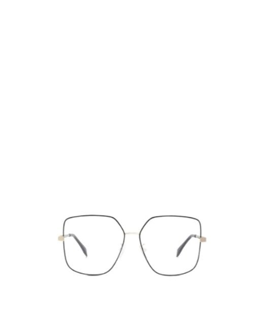 Fendi White Logo Detail Flat Lens for men