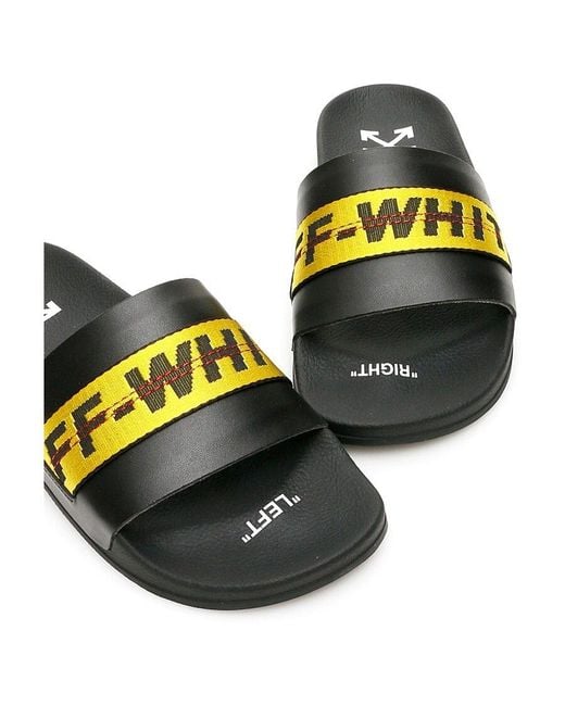 Off-White c/o Virgil Abloh Black Industrial Logo Slides for men