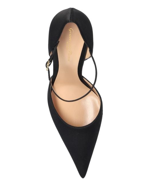 Gianvito Rossi Black Sofia D'Orsay Patent Leather Pumps