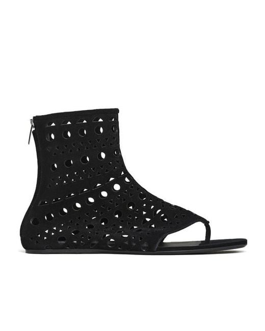 Alaïa Black High-Top Flat Sandals