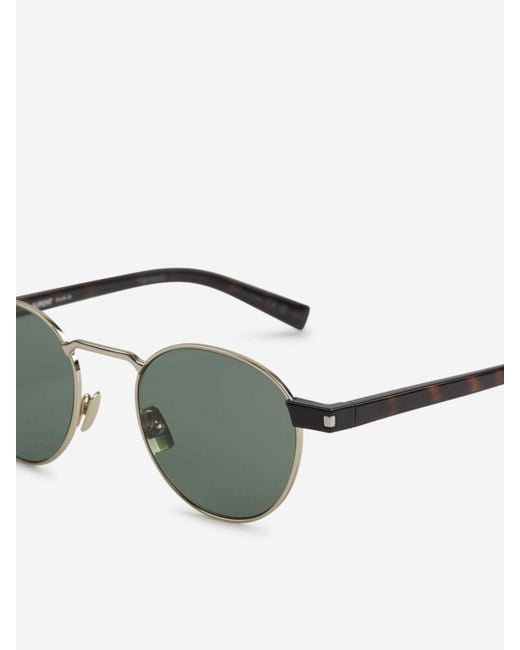 Saint Laurent Green Eyewear Sl 707 Round Frame Sunglasses for men