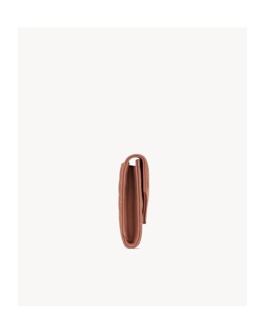 Saint Laurent Pink Cassandre Matelassé Small Envelope Wallet
