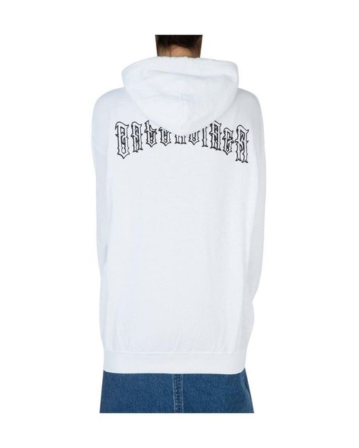 Balenciaga White Logo Hooded Sweater