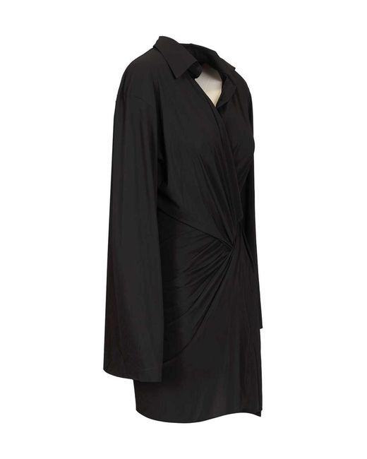 Amazuìn Black Ines Cut-Out Draped Dress