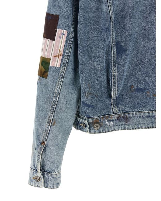 DSquared² Blue Rebel Patchwork Denim Jacket for men