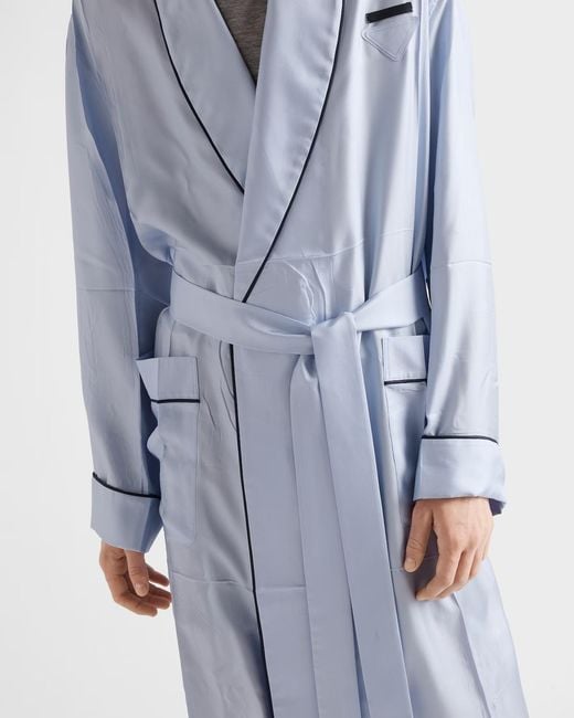 Prada Blue Silk Robe for men