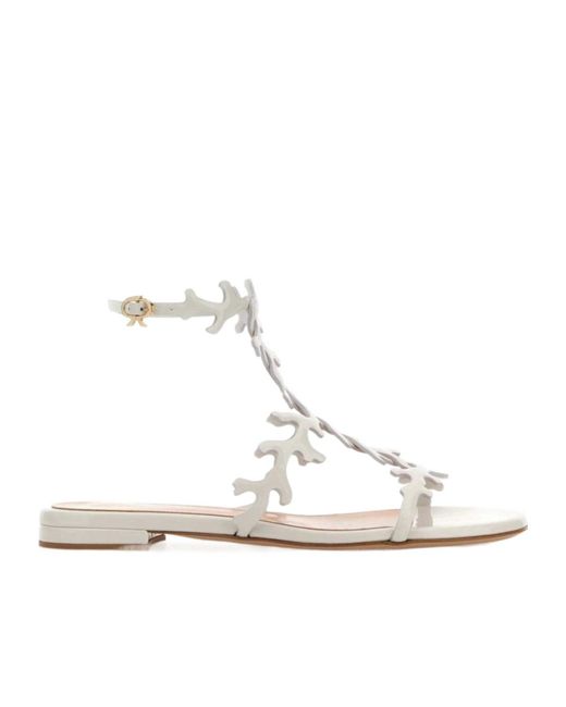 Gianvito Rossi White Ocean Flat Sandals
