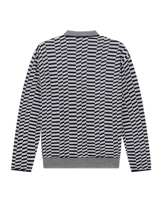 Giorgio Armani Blue Striped Polo Shirt for men