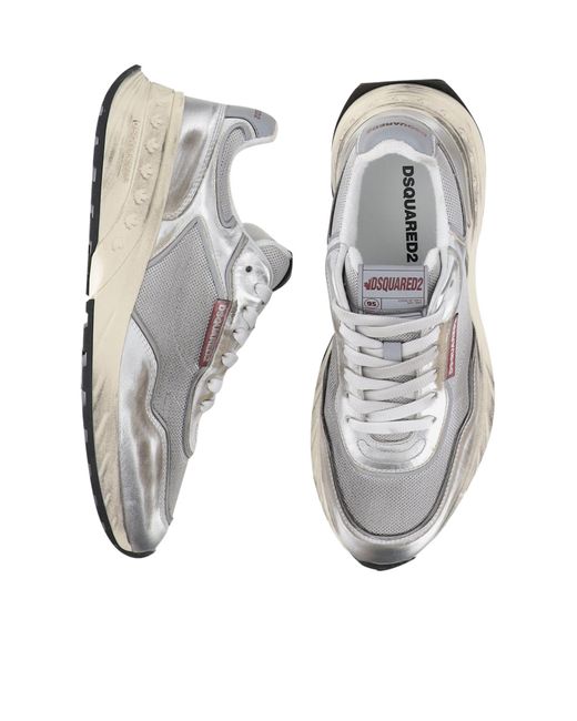 DSquared² Gray Sprinter Lace-Up Sneakers for men