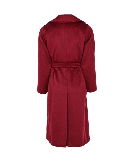 Max Mara Red Long Belted Coat