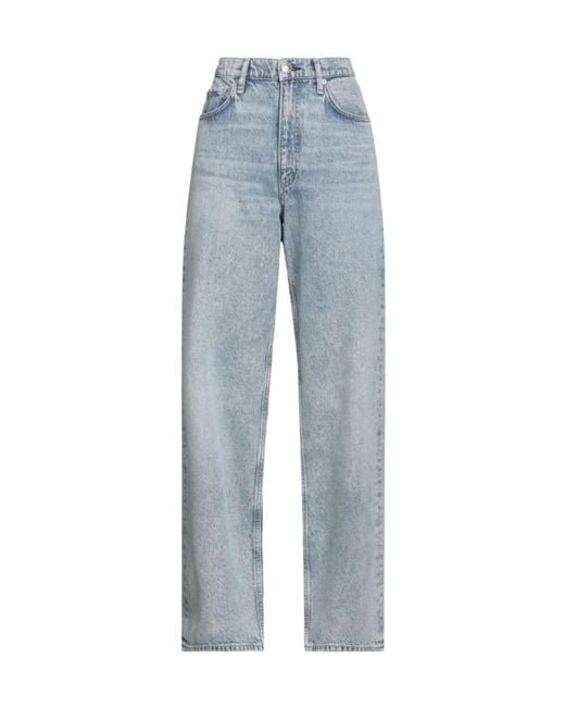 Rag & Bone Blue Plain Colour Wide-Leg Jeans