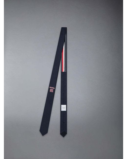 Thom Browne Blue Logo-Jacquard Silk Tie for men