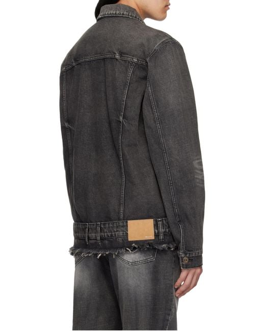 we11done Blue Belted Denim Jacket