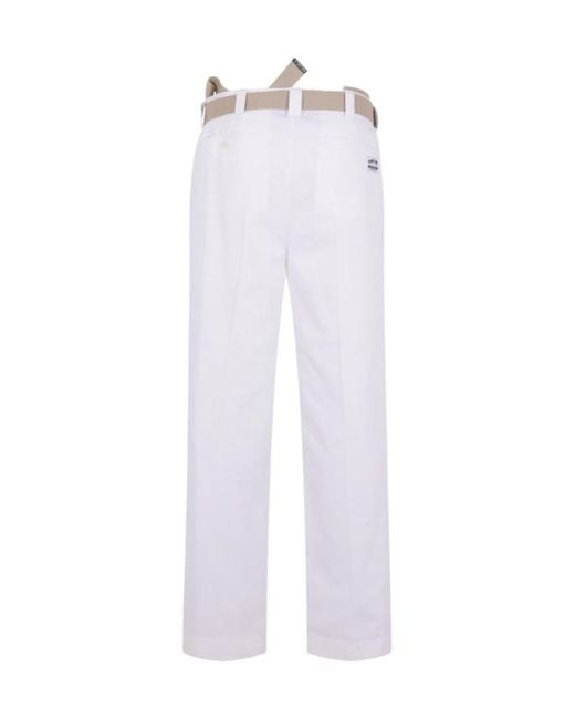 Magliano White Belted Casual Pants for men