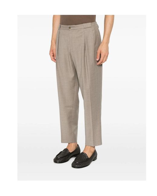 Briglia 1949 Gray Button-Detail Casual Trousers for men