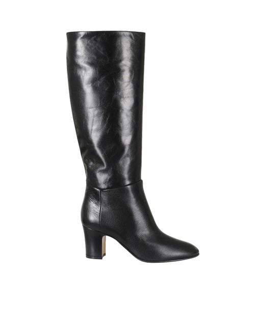 Alberta Ferretti Black Block-Heeled Tall Boots