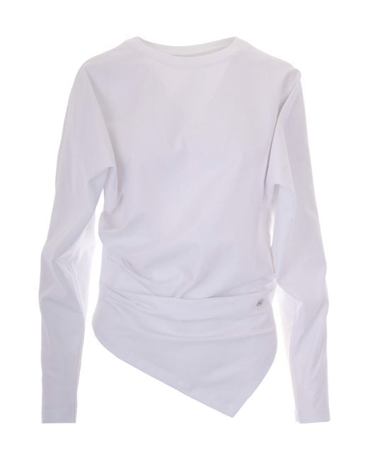 Ganni White Long-Sleeve T-Shirt