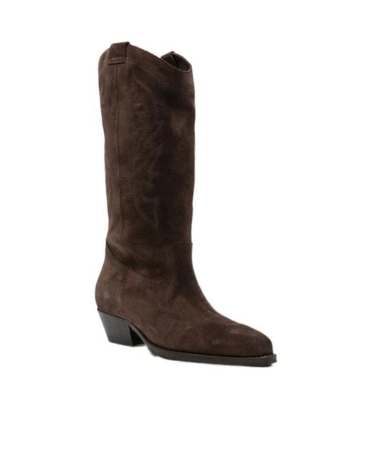 Ba&sh Brown Pointed-Toe Ankle Boots