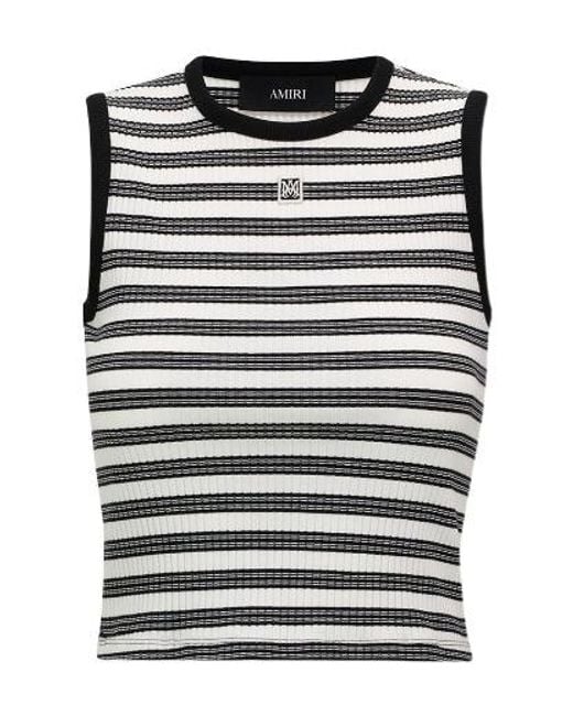 Amiri Black Ma Striped Sleeveless Top