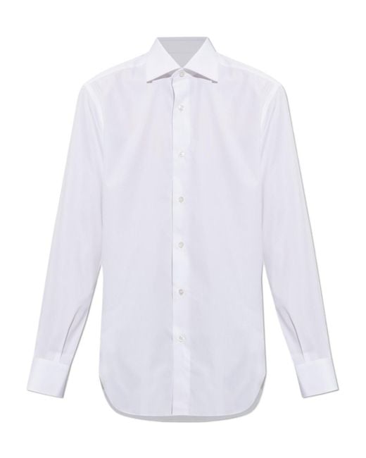 Brioni White Long-Sleeved Shirt for men